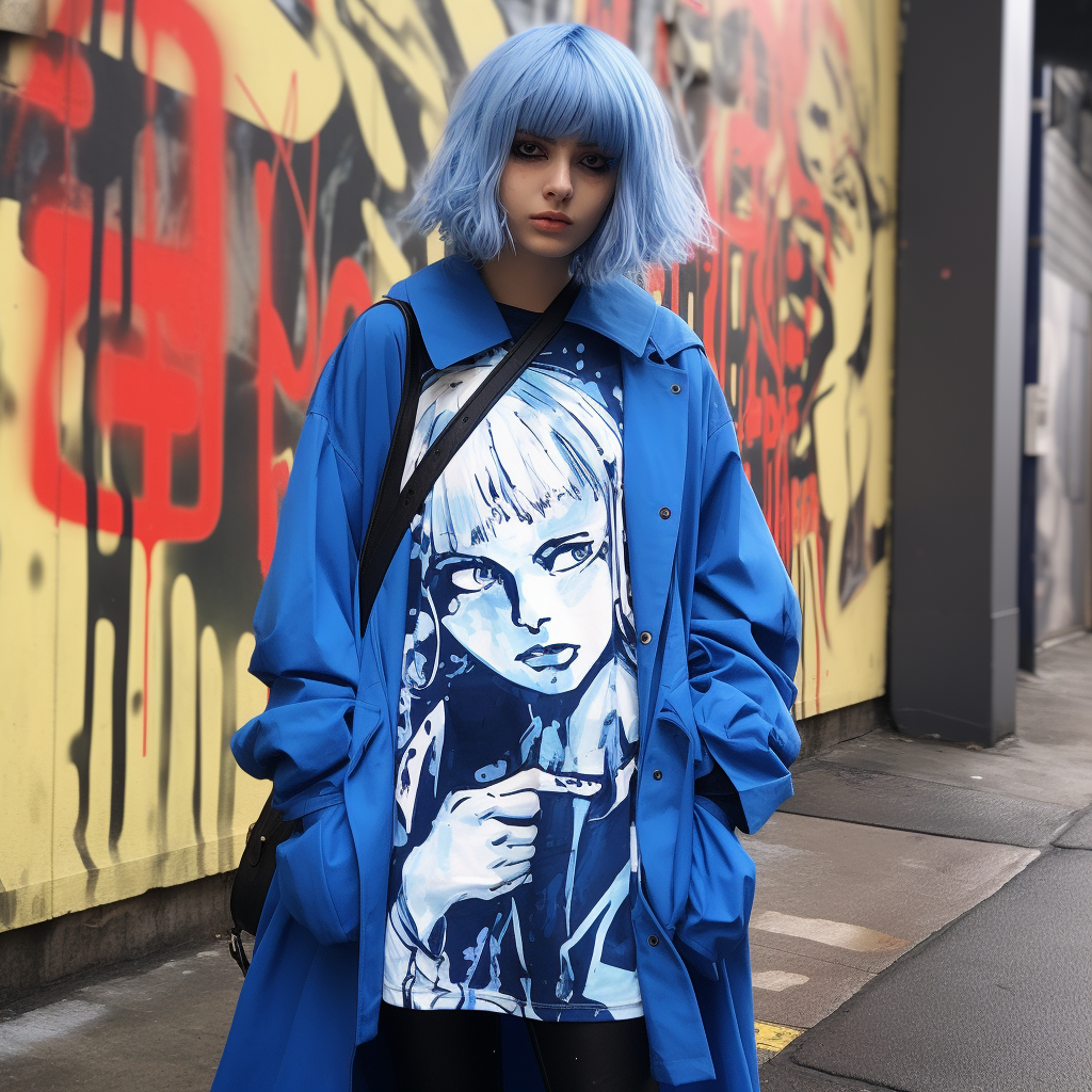 Manga Boy with Blue Clothes