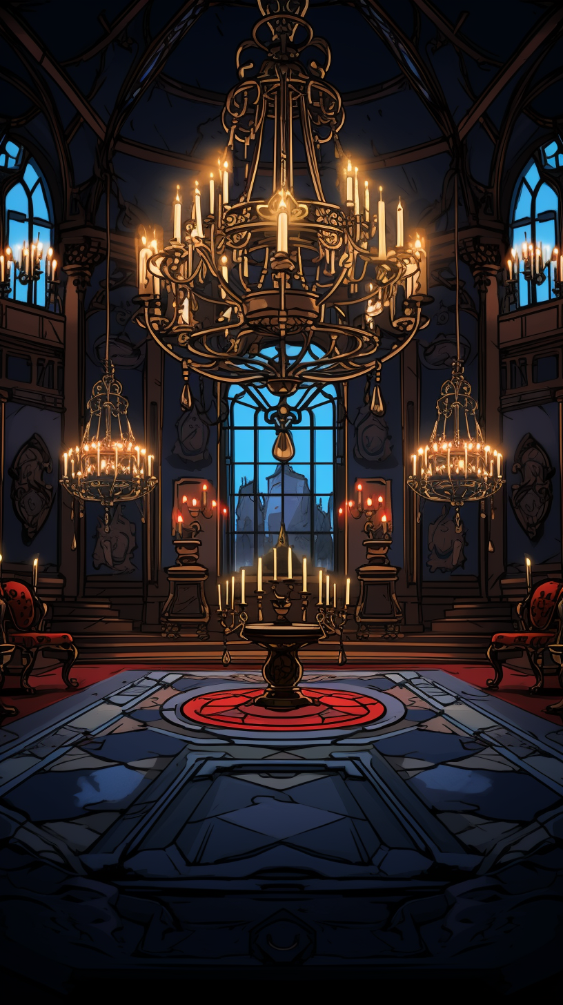 Floating candelabras in an elegant mansion