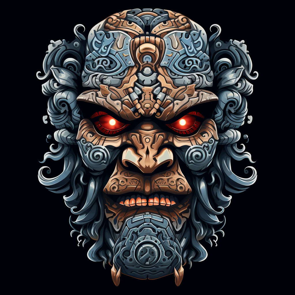 Maori God War Machine T-Shirt Design