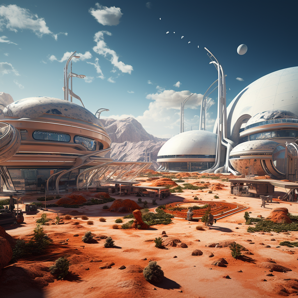 Futuristic Mars Civilization Concept