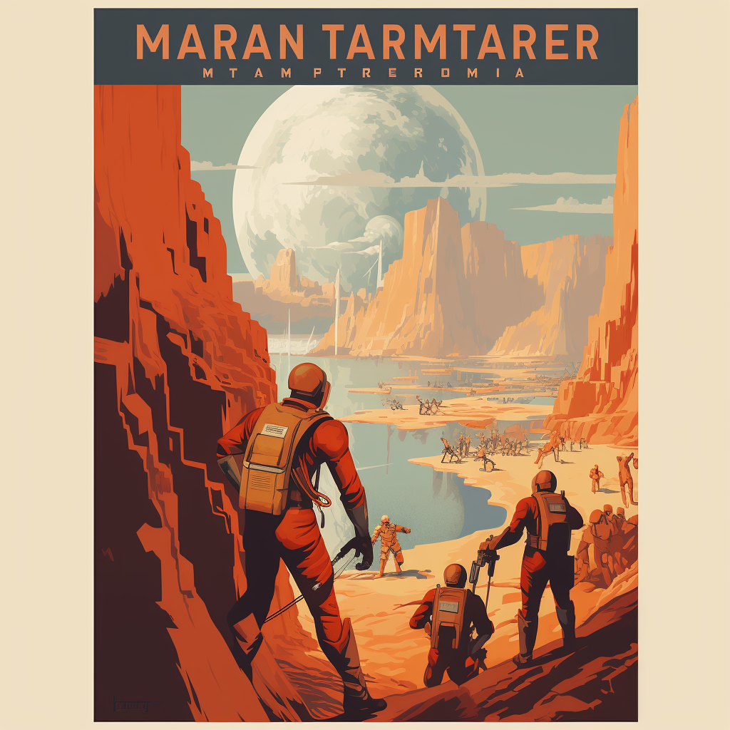 Mars terraforming recruitment poster with numbers