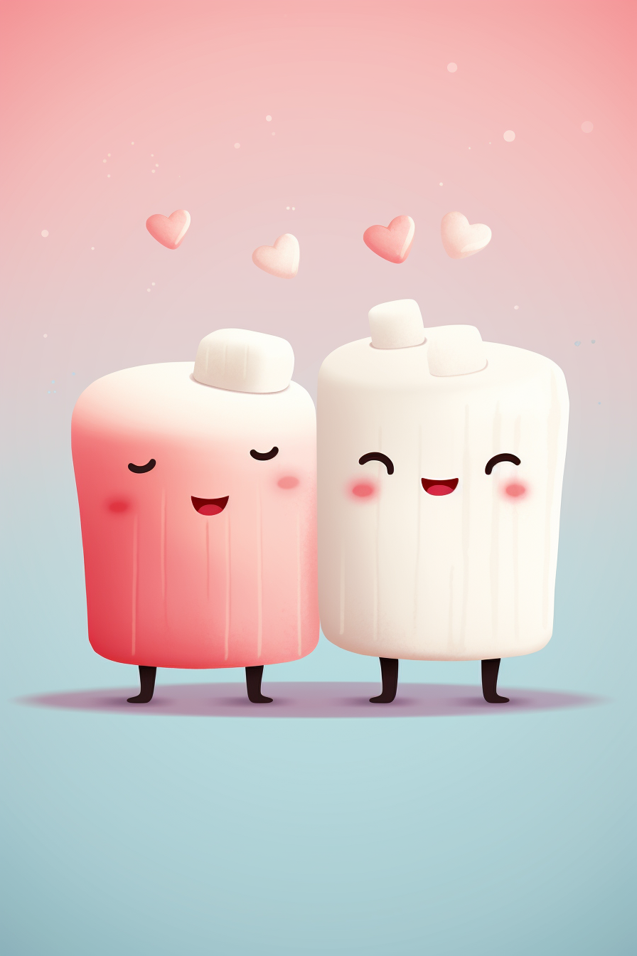 Marshmellow love couple illustration