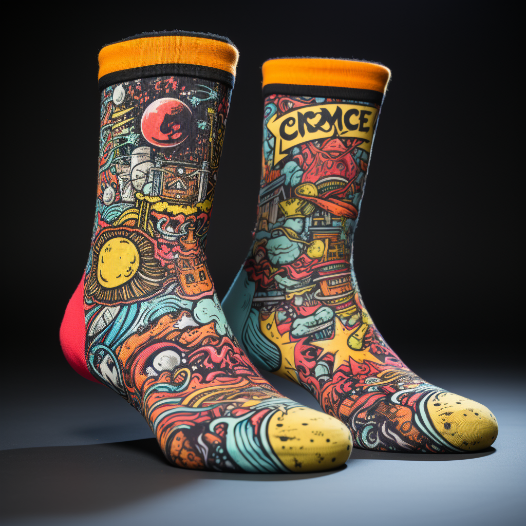 Stylish McDonalds cyberpunk horror socks