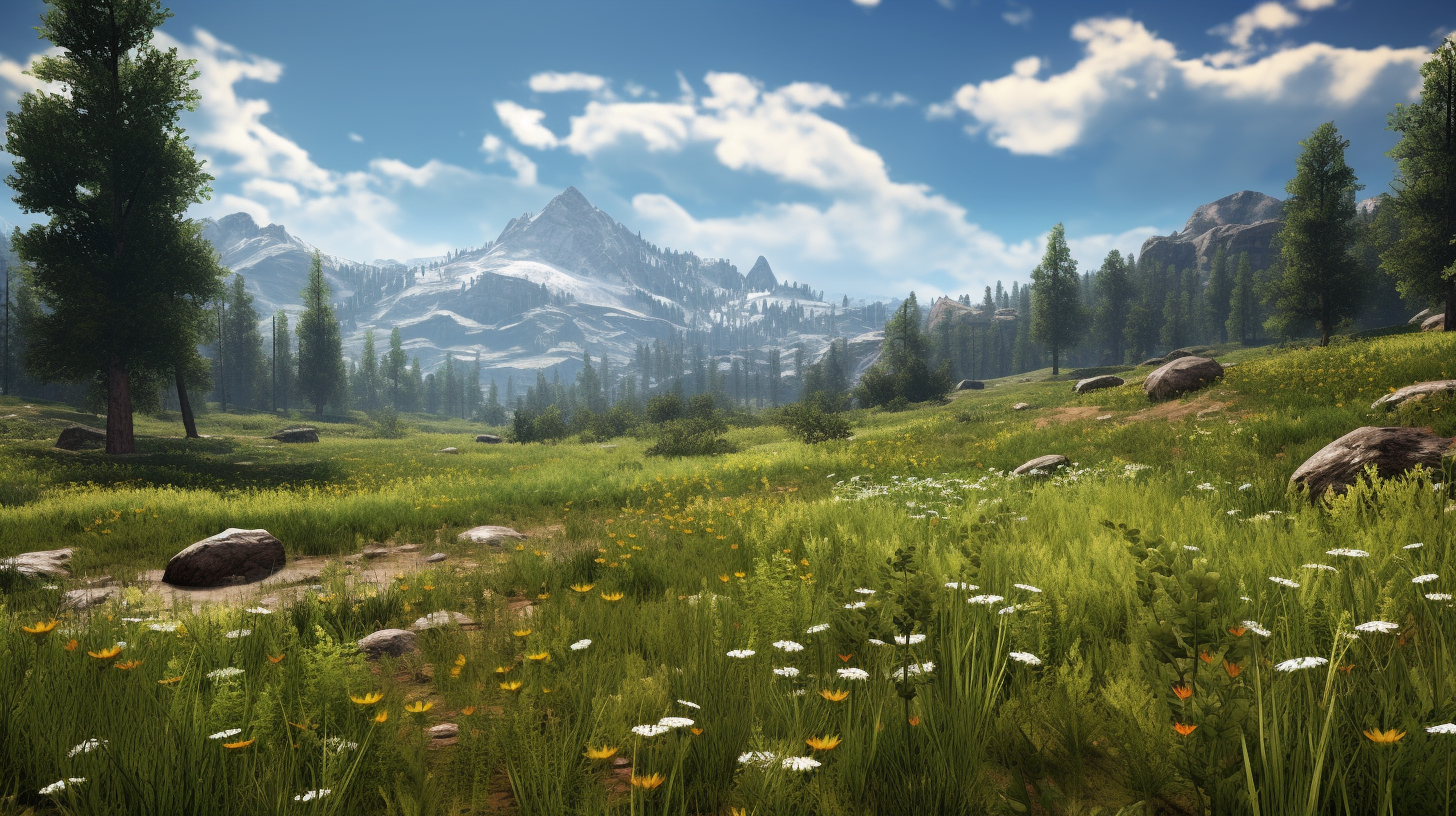 Meadow landscape inspired by Uncharted