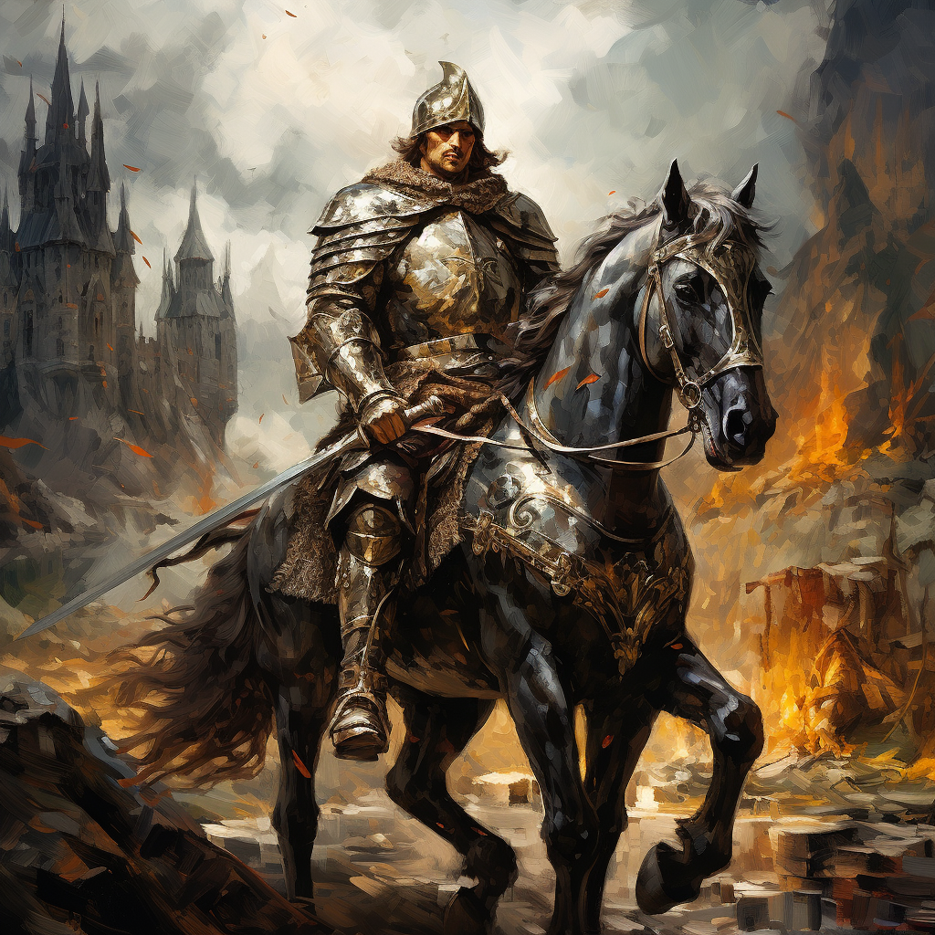 Medieval Knight in Beautiful Background