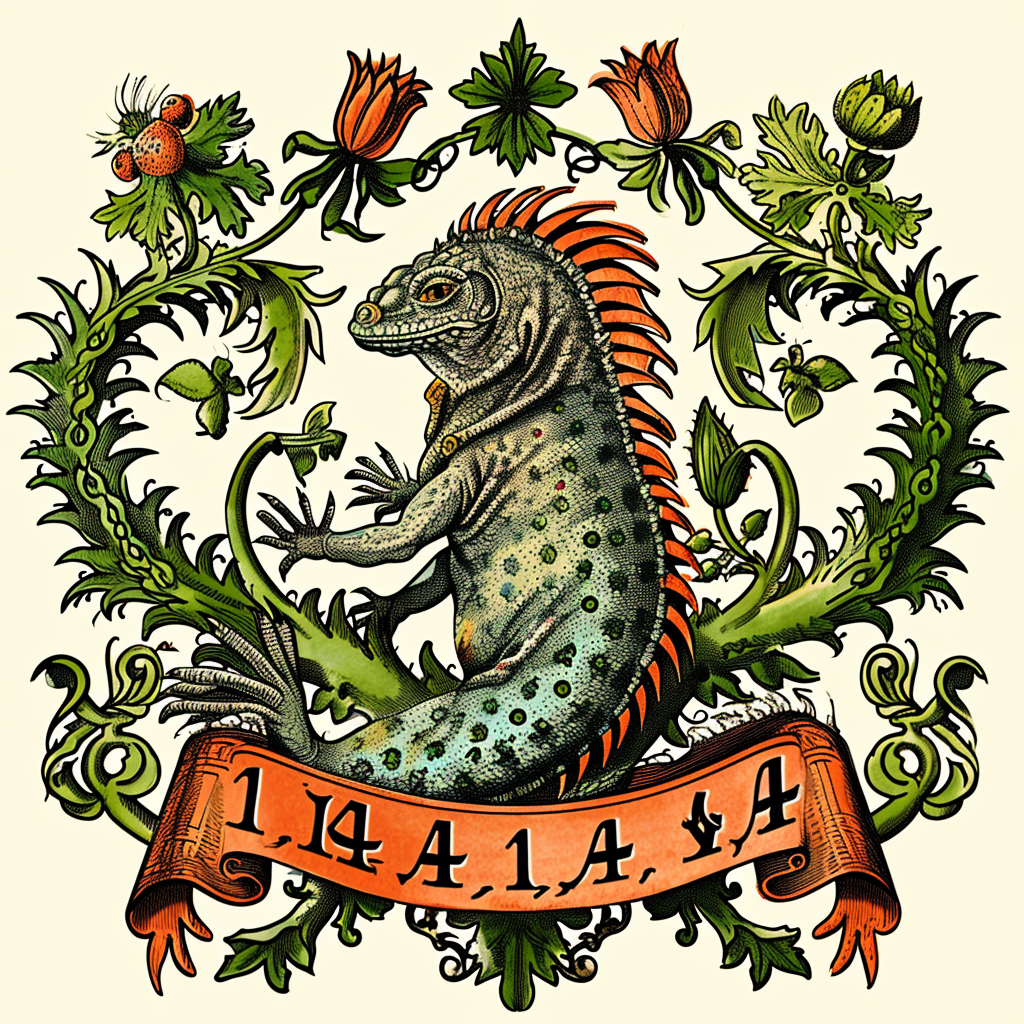 Crest of an iguana with  144