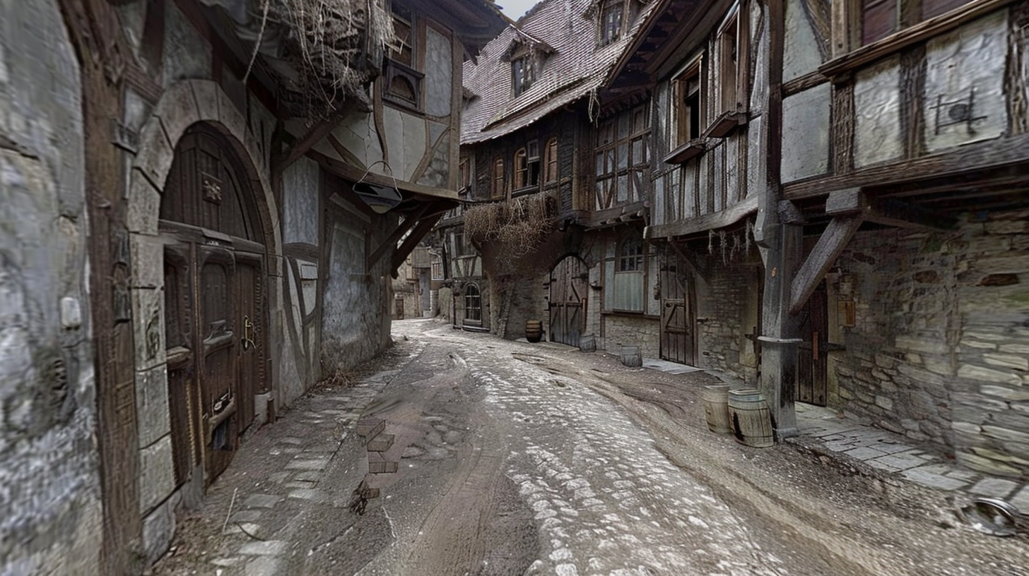 Medieval street view photo