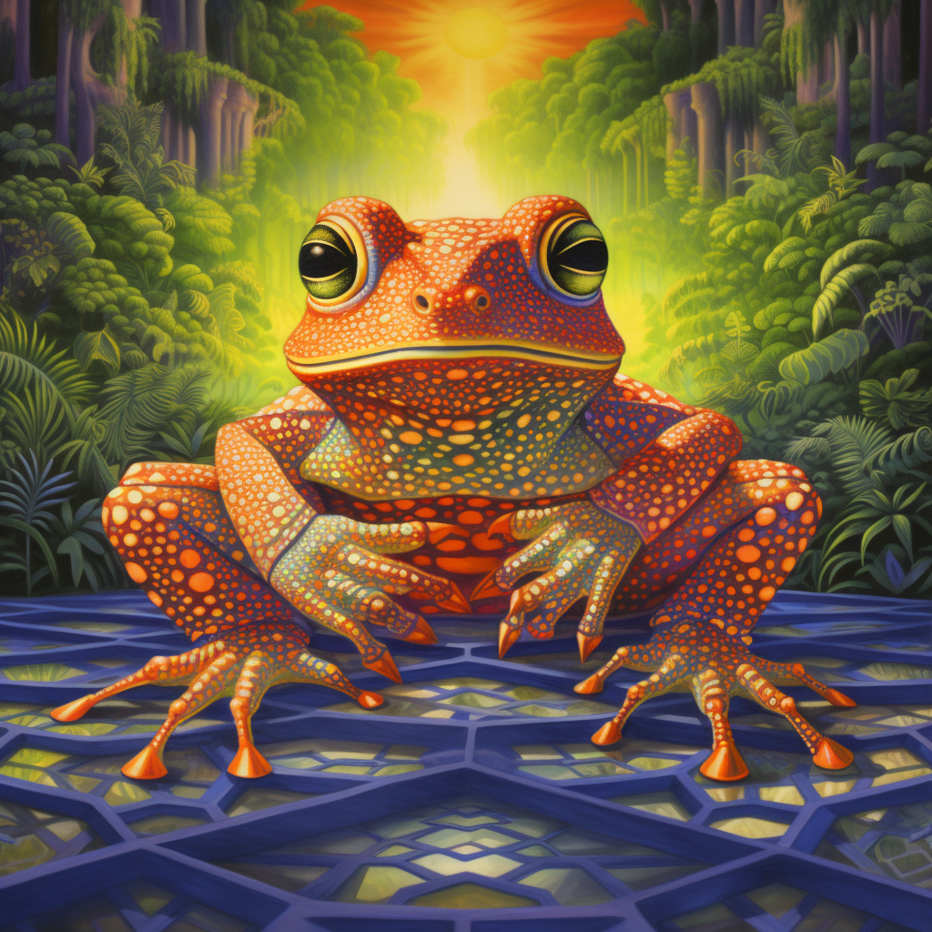 Man meditating with Kambo Frog