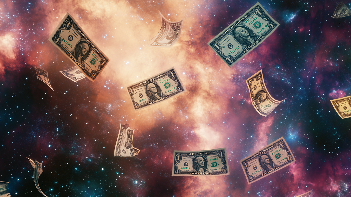 Floating currency symbols in galaxy