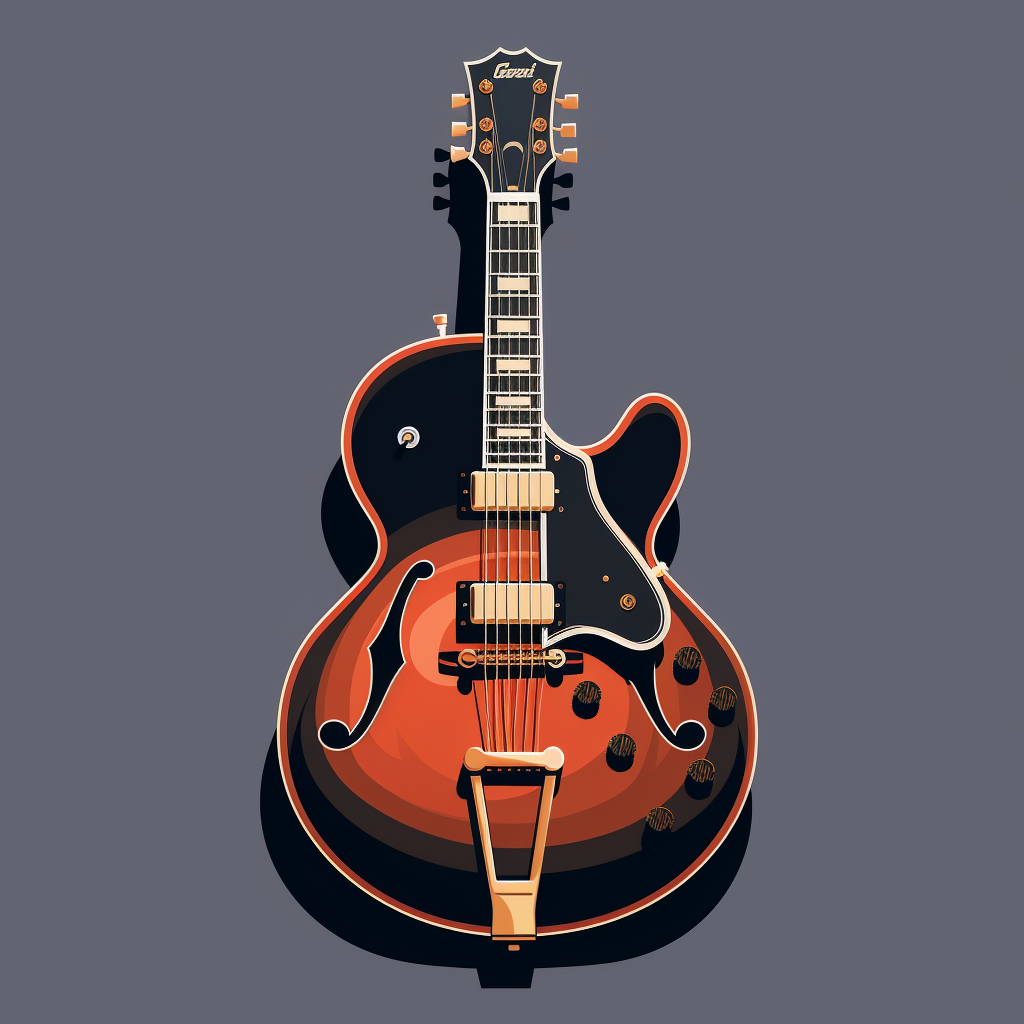 4. Stylish line art of Gibson ES-175 guitar.