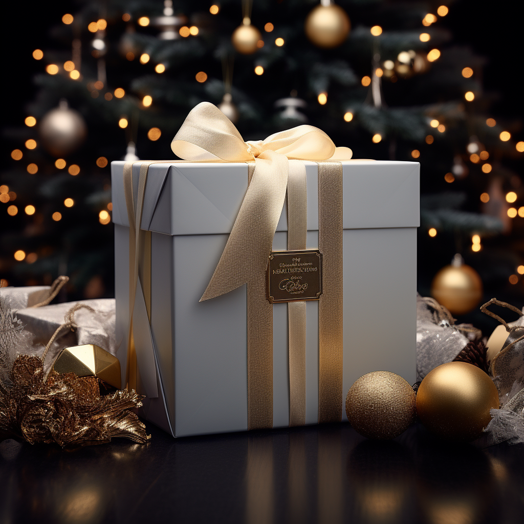 4. Elegant holiday present wrapped in luxury packaging