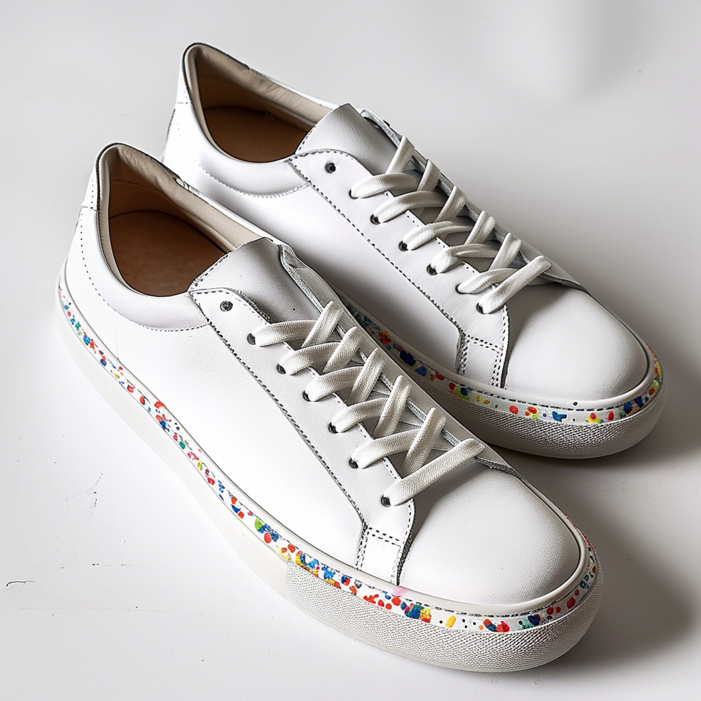 4. Fashionable lace-up leather sneakers