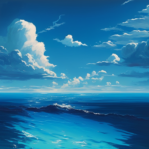 4. Beautiful blue ocean sky artwork