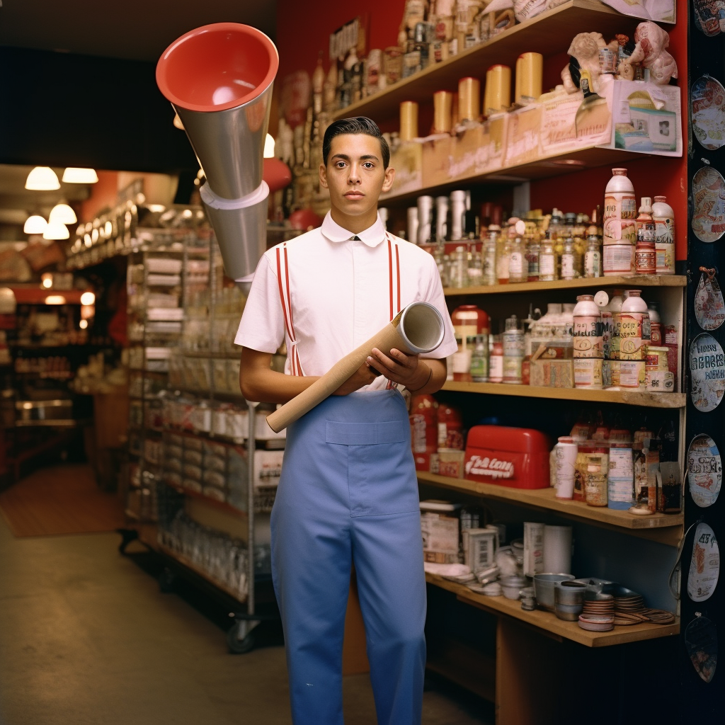 4. Stylish Latino man holding megaphone ?