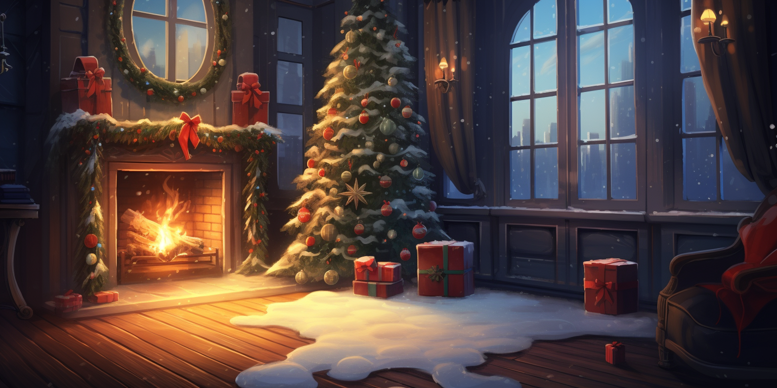 4. Warm and Cozy Christmas Fireplace Scene