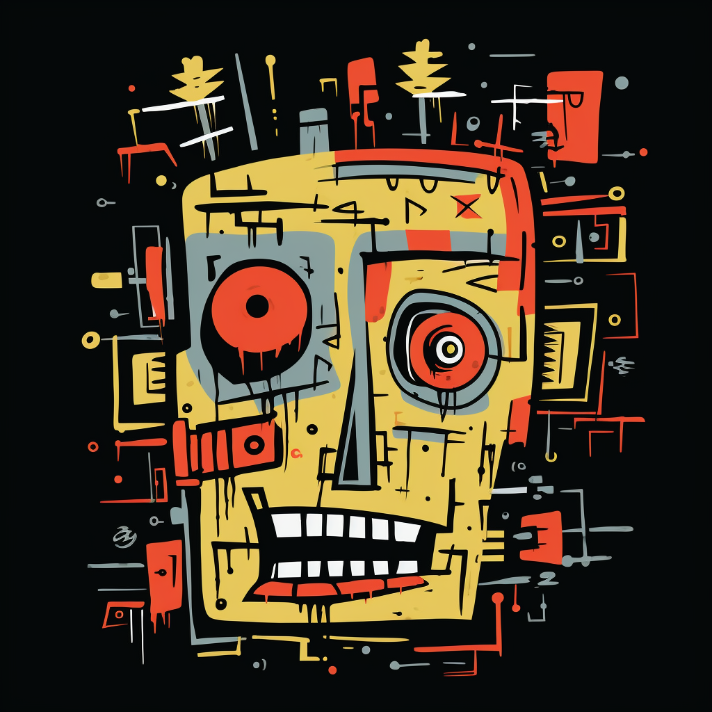 4. Abstract robot face by Jean-Michel Basquiat