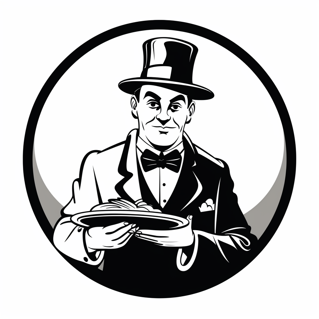 Gangster chef holding pizza cartoon