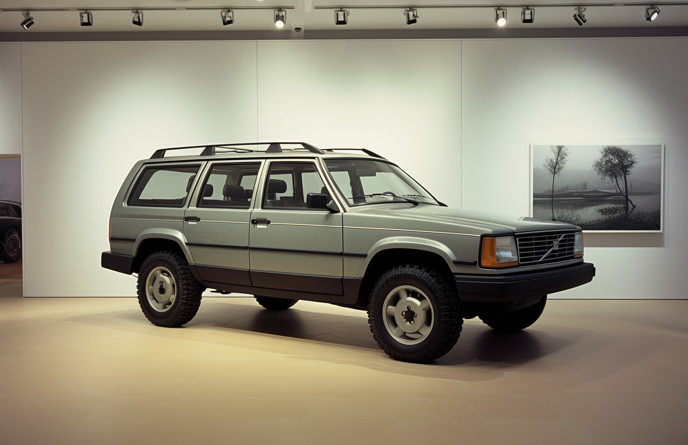 Grey 1985 Volvo XC90 SUV inside showroom