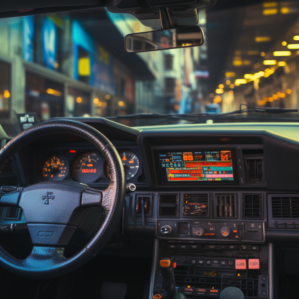 Dashboard of a 1990s Style Car