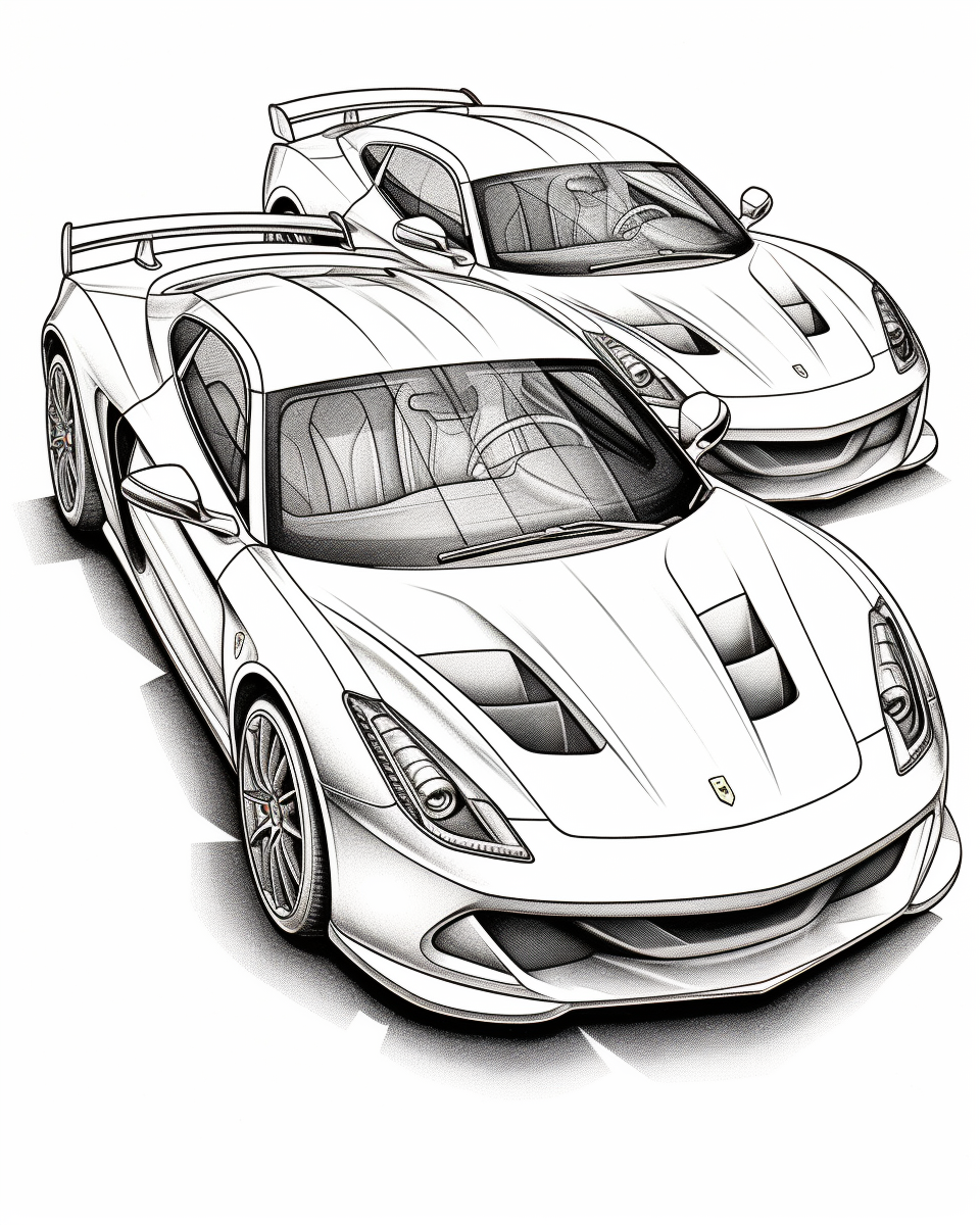 Pencil Art Sport Cars Cover