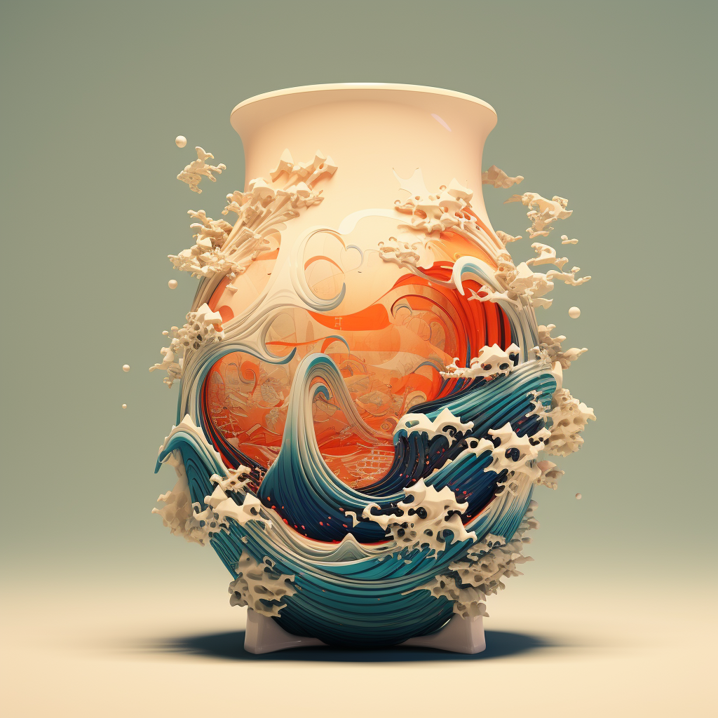 3D Vase Glass Art Design