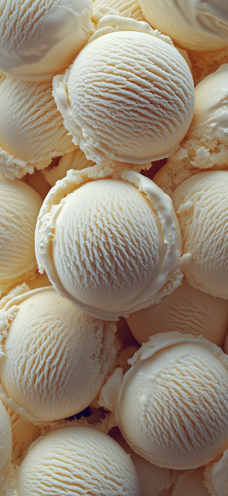 A close-up photo of white ice cream scoops.