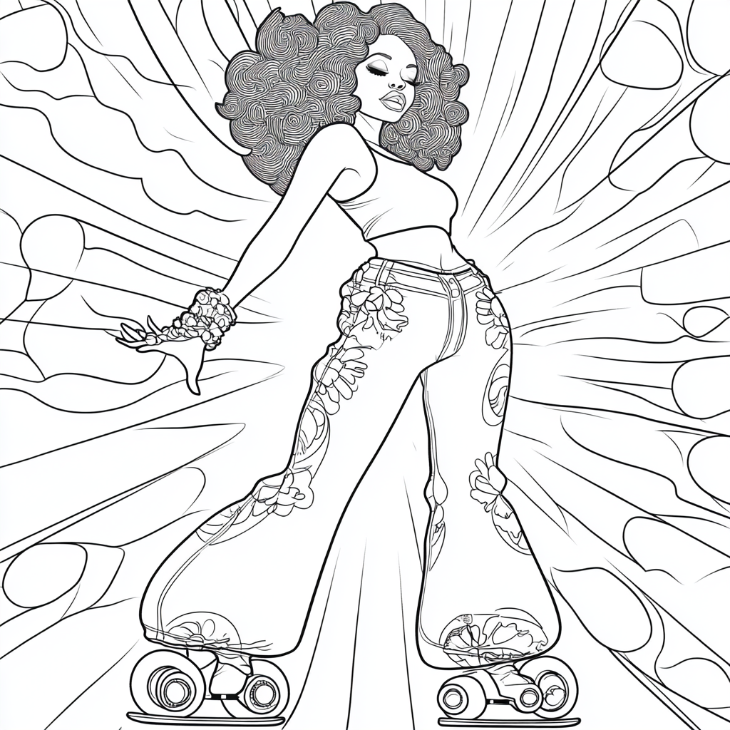 A fun coloring book of an African-American woman.