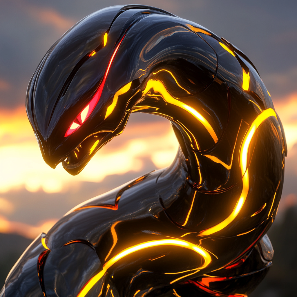 A shiny Rayquaza coils in the sky, glowing brightly.