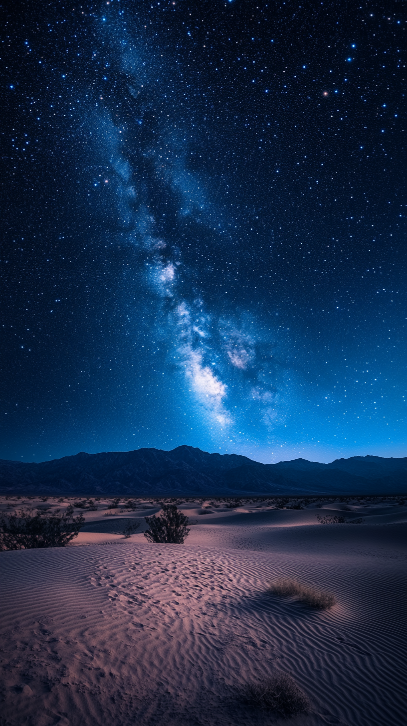 A sky full of stars above sandy Mesquite Flats.