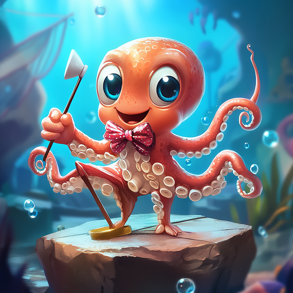 Baby Octopus Conductor with Bow Tie 