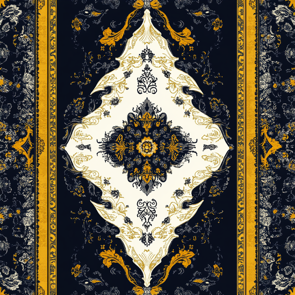 Beautiful dark blue, white, black and gold-yellow flag design.