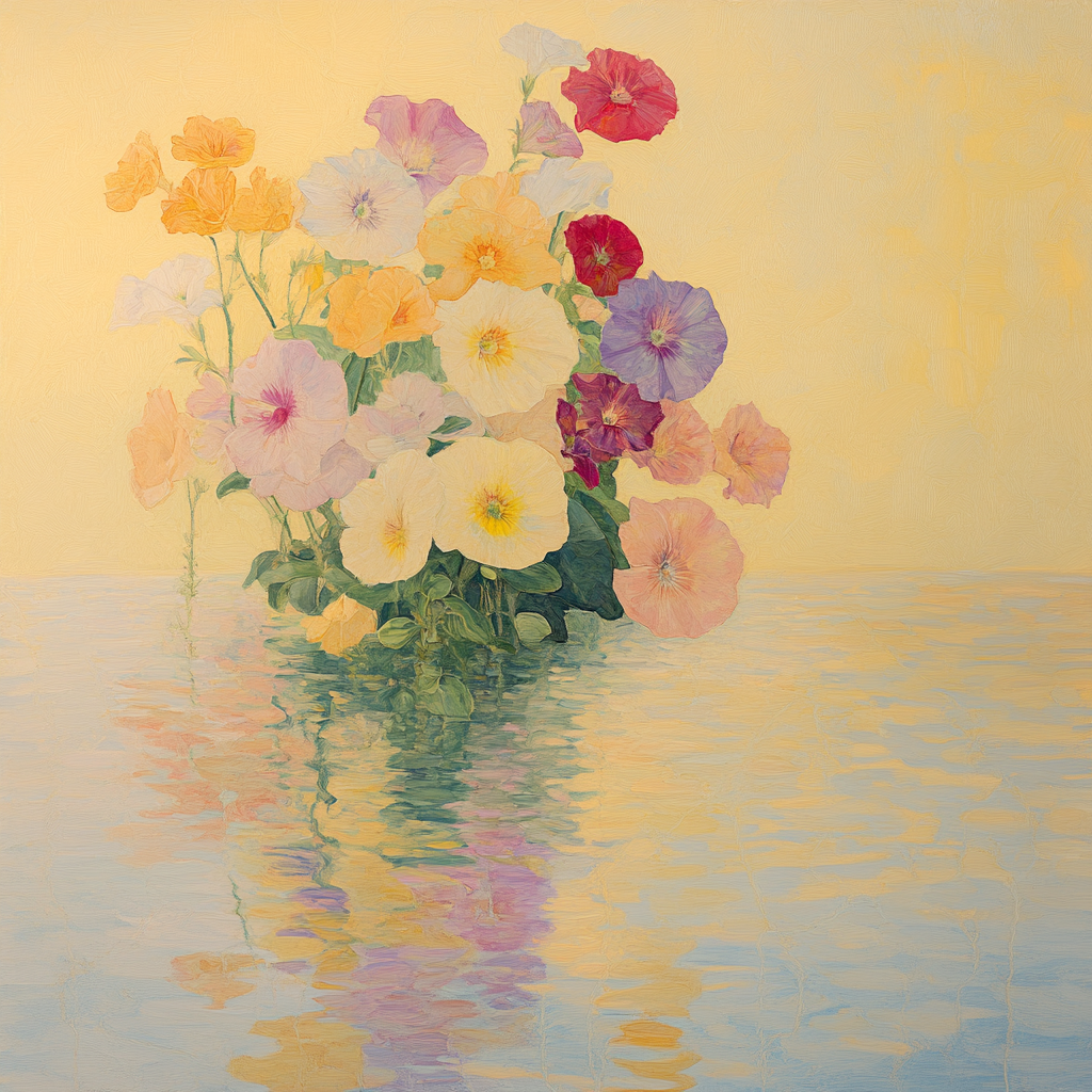 Bouquet of Petunias in Water, Georgia O'Keefe Style