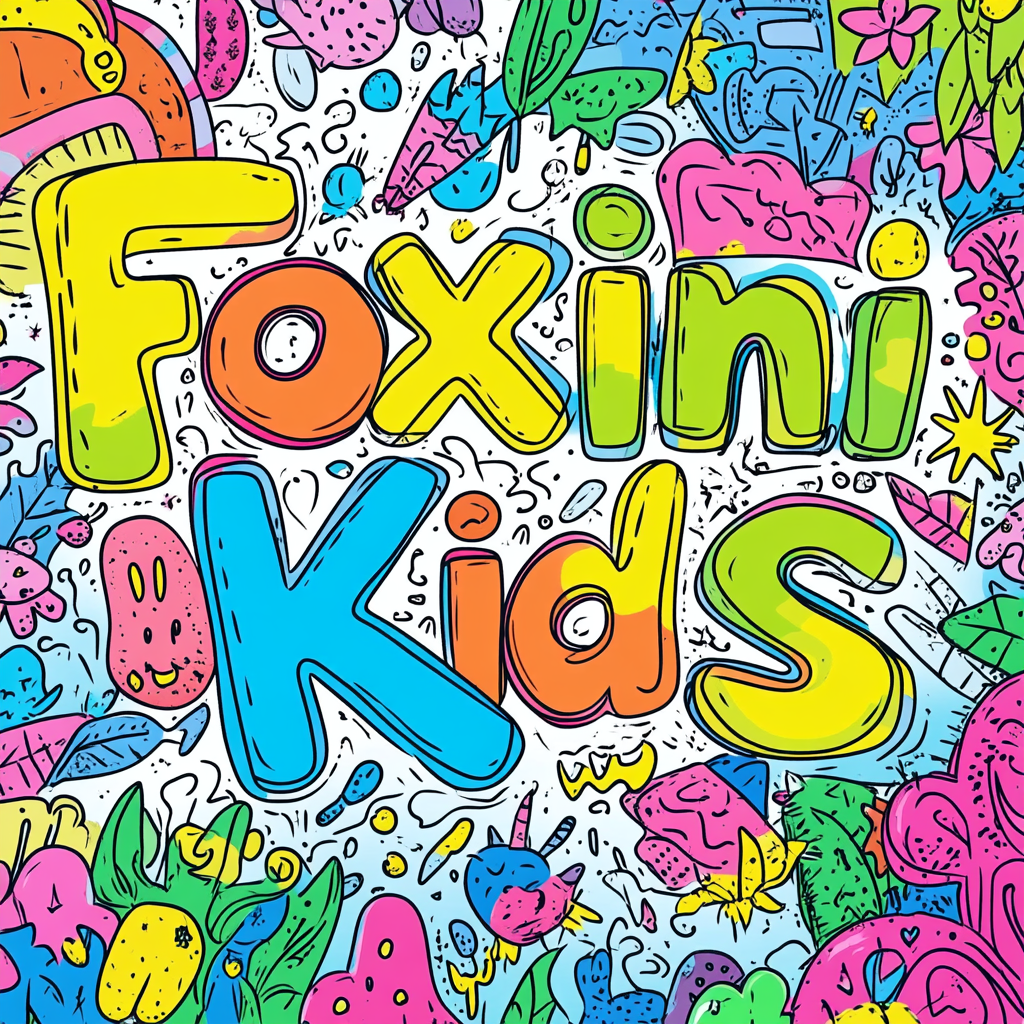 Bright Foxini Kids Cartoon Background for Coloring