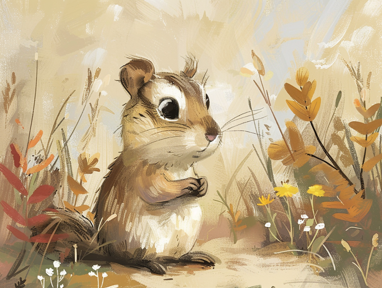 Children's Book Cover with Cute Chipmunk Illustration