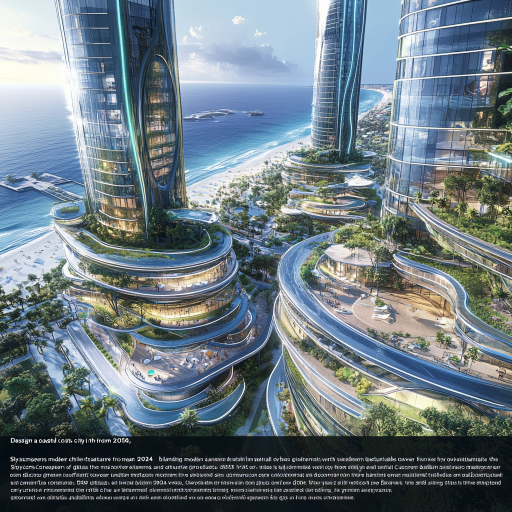 Coastal city in 2050: blend of modern & future