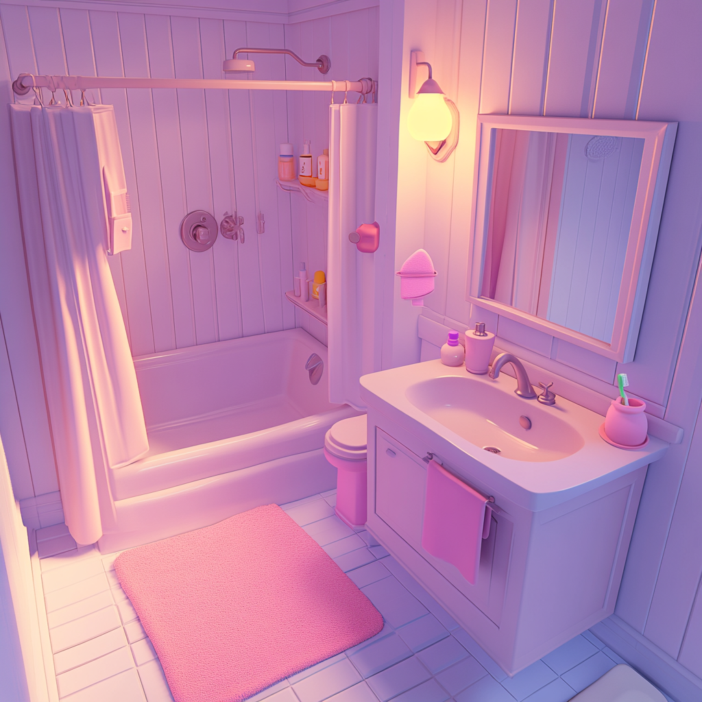 Disney-style 3D Cartoon Bathroom in Clean Condition