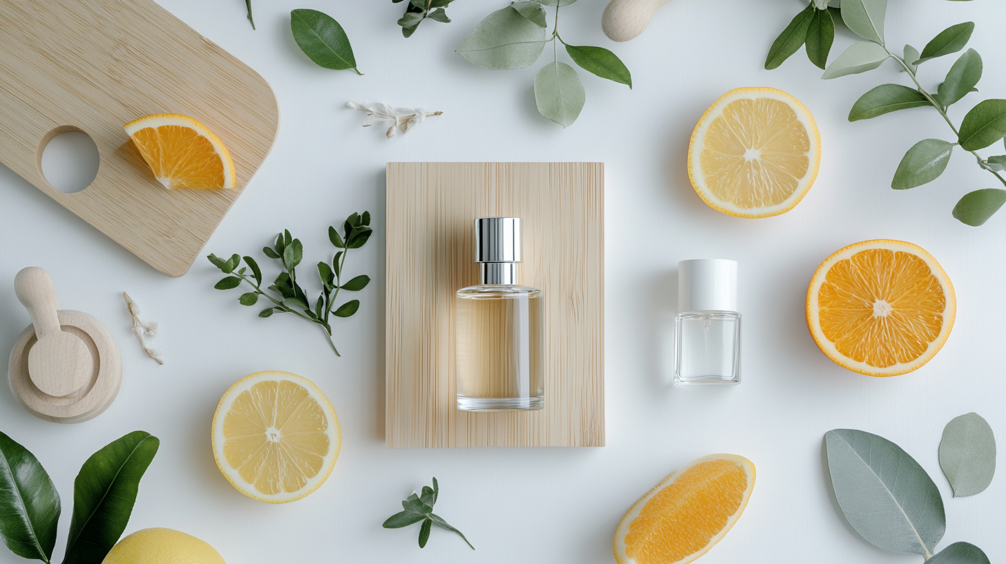 Eco-Friendly Japanese Minimalist Web Interface Mockup: Citrus Woody Fragrance, White - 16:9