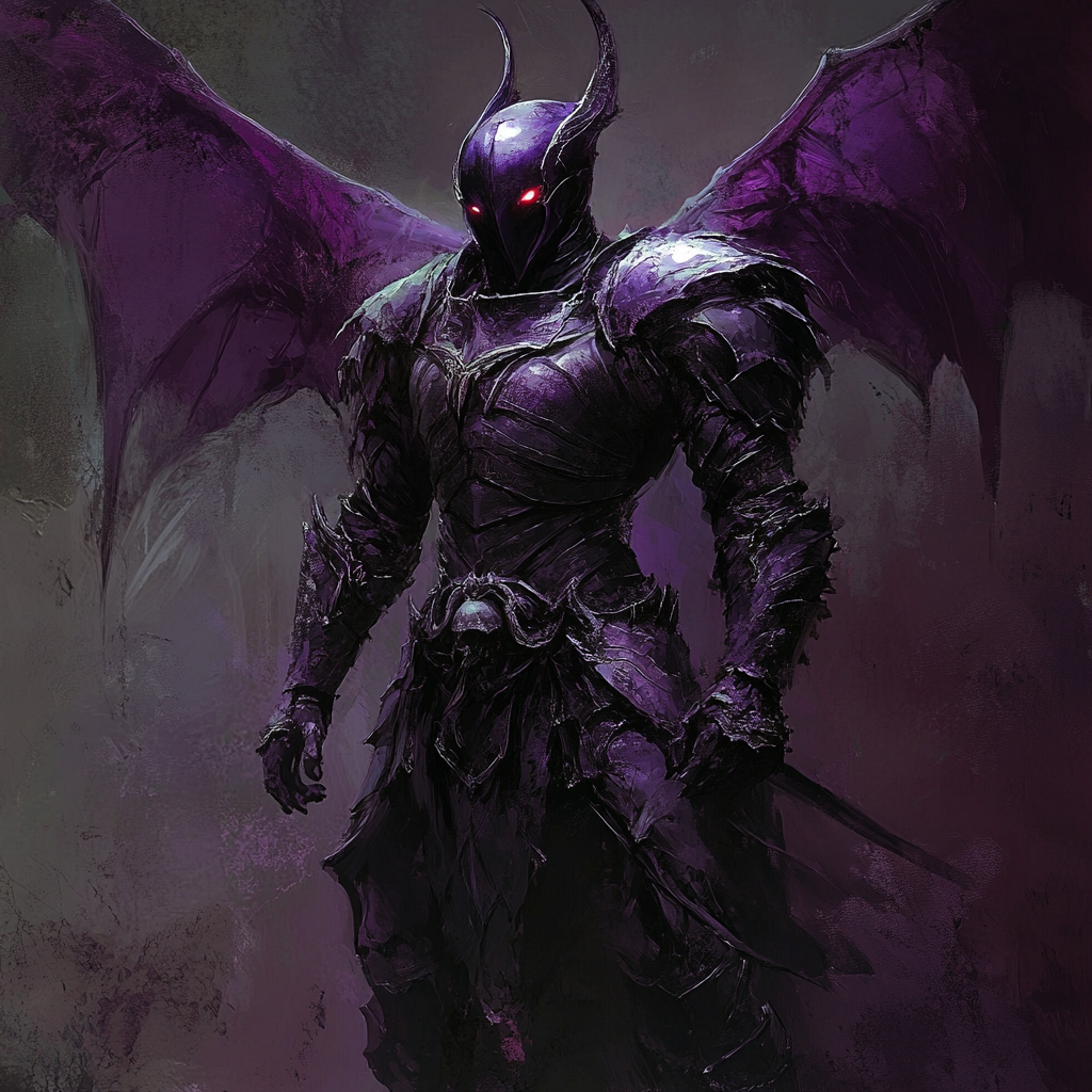 Fallen Archangel Lord of Hell in purple armor.