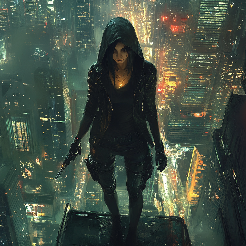 Female Characters in Cipher Protocol Game, Cyberpunk Dystopia