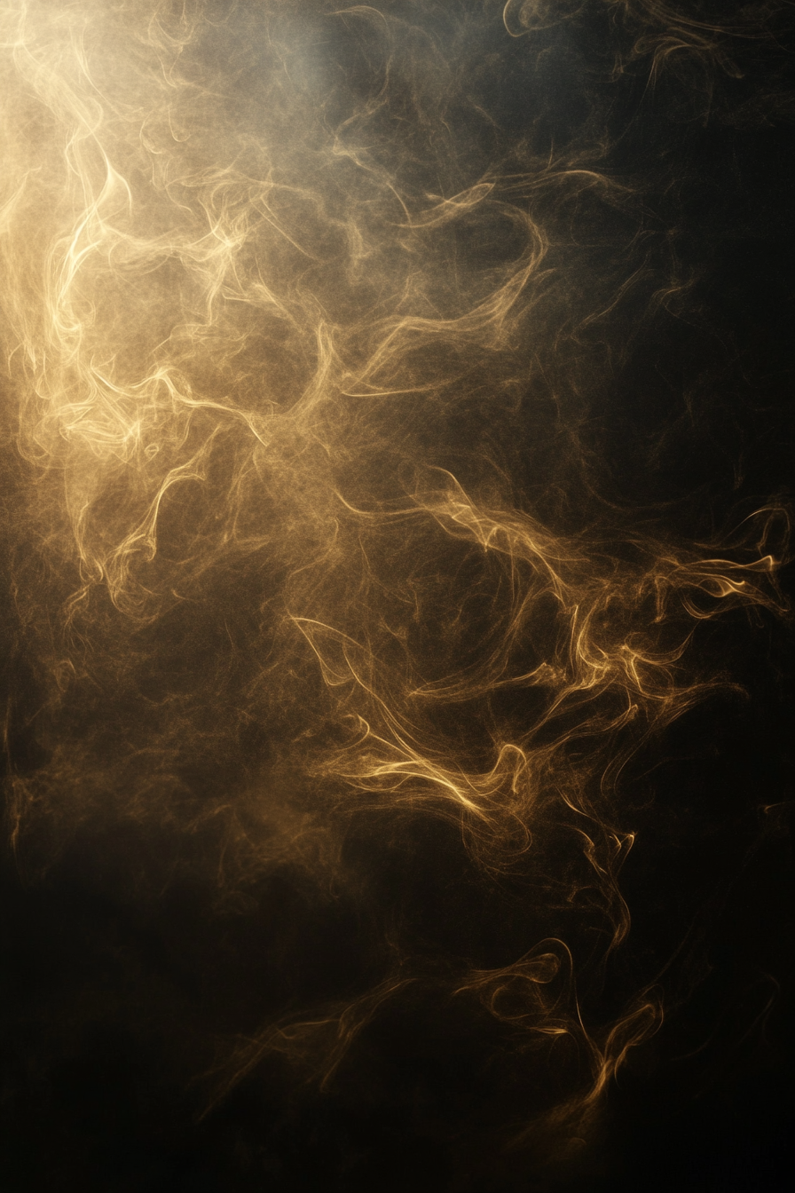 Gold smoke spreading from black center, seamless gradient background.