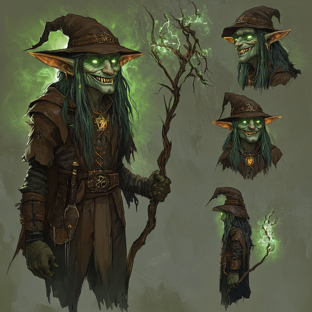 Half gnome, half goblin male with green hair.