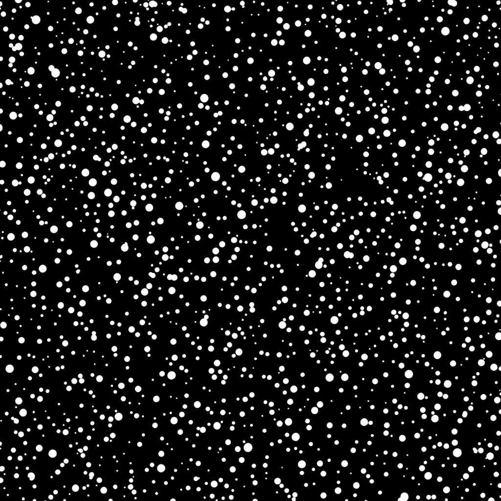 Illustration of black and white speckles on paper.