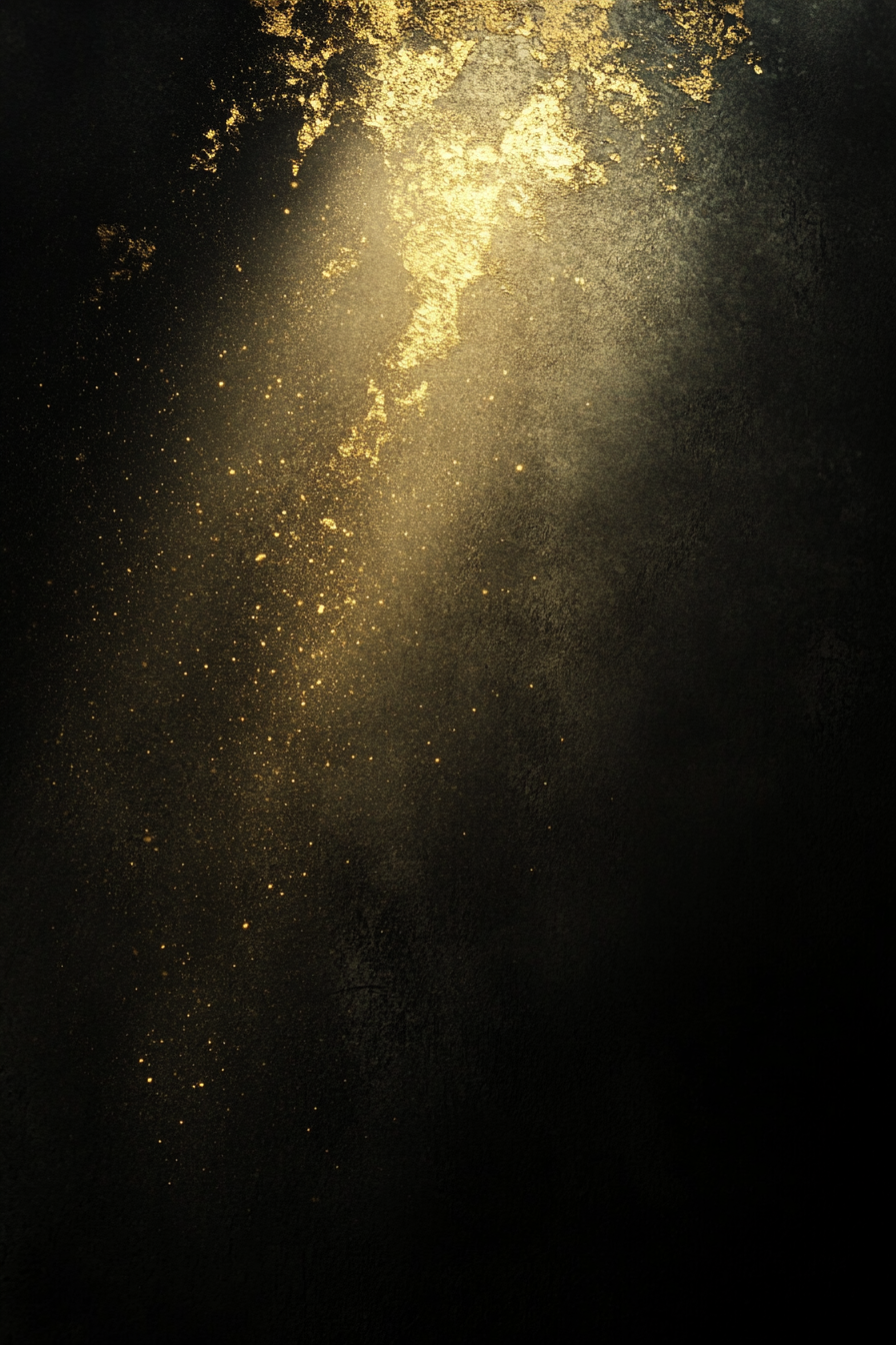 Light emanating from center on smooth gold-black gradient.