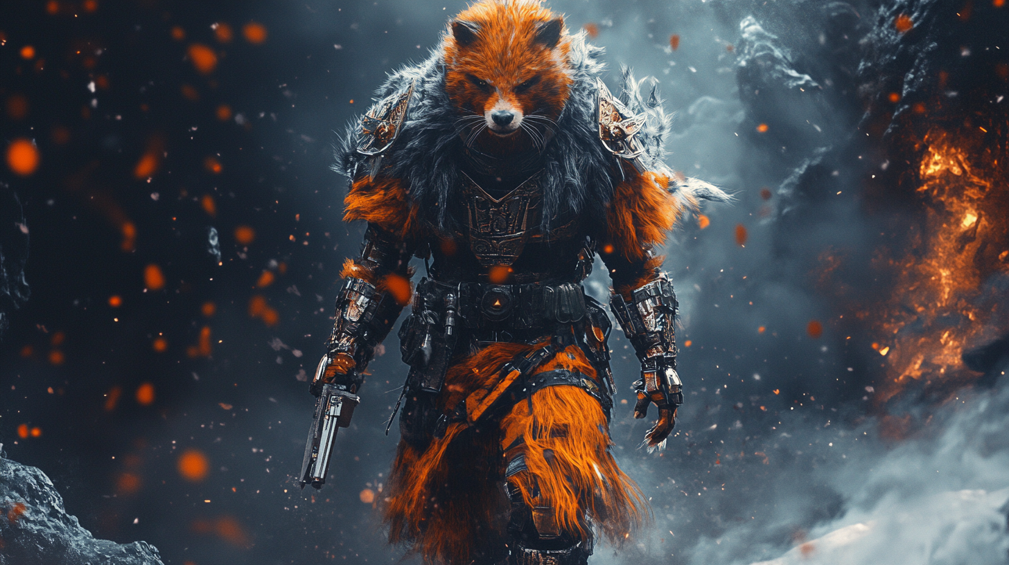 Male Leonin Fighter Walking - Dark Fantasy Action