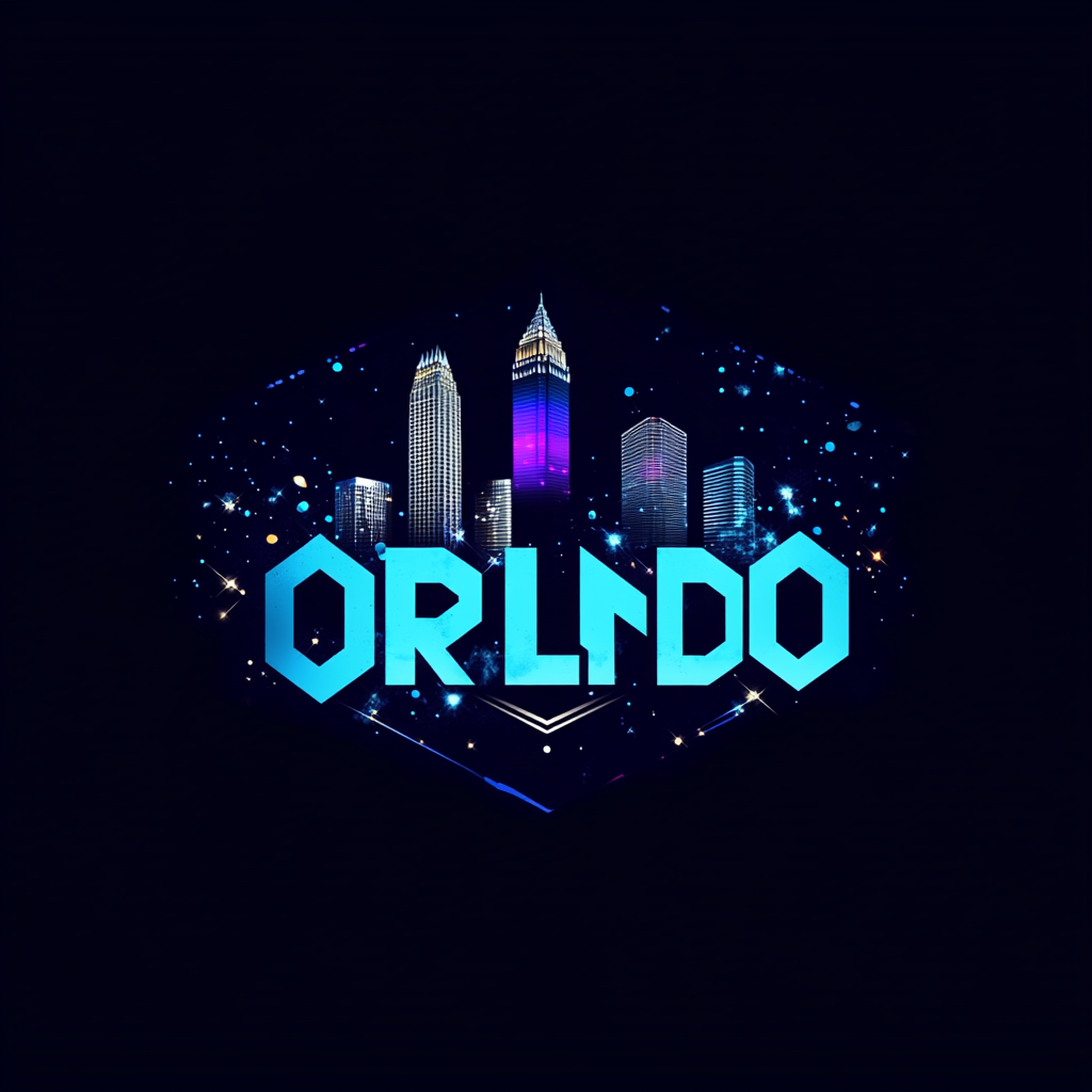 Orlando Enclosed Logo for Card Convention in Blue and Black