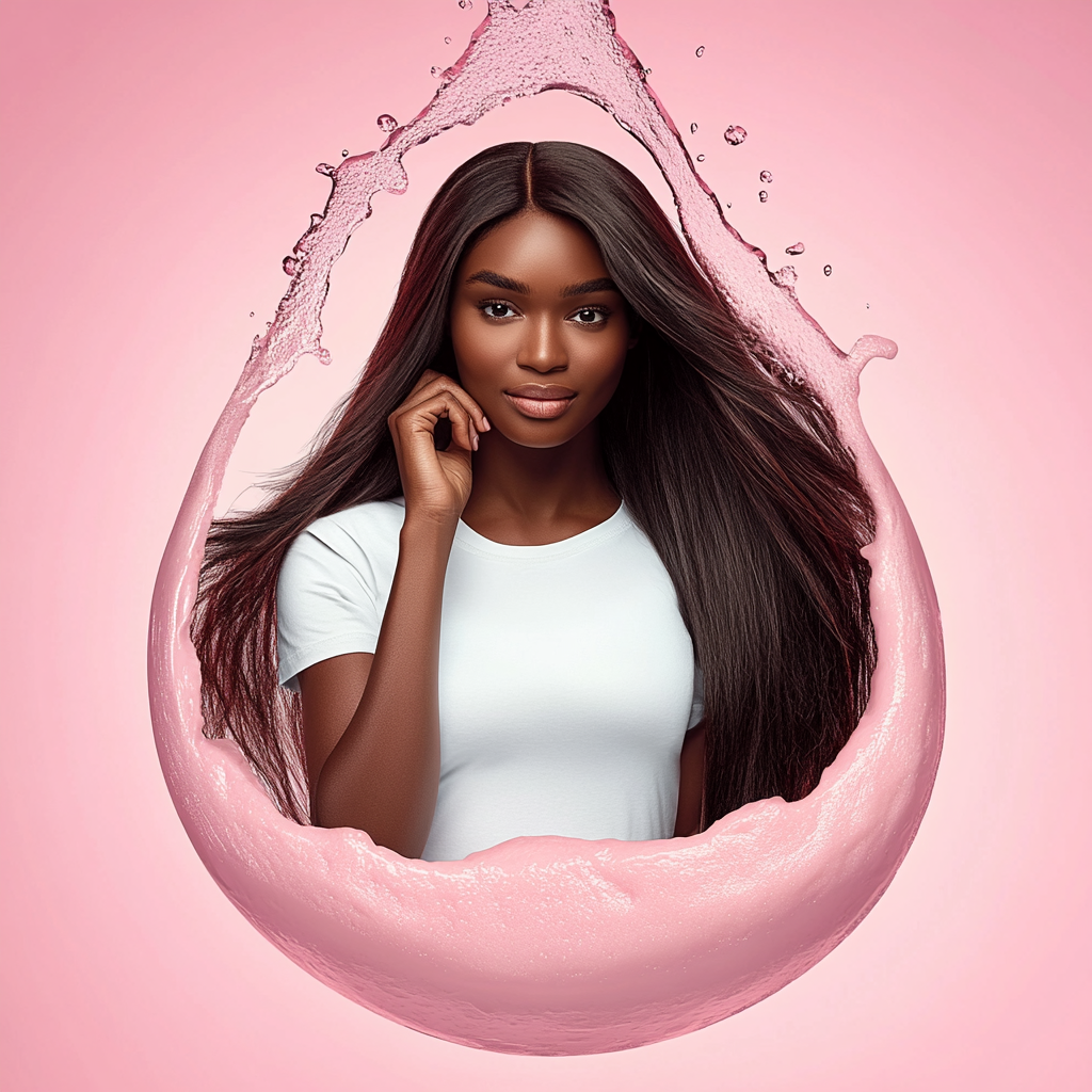 Realistic African Female Model in Coconut Oil Advertisement