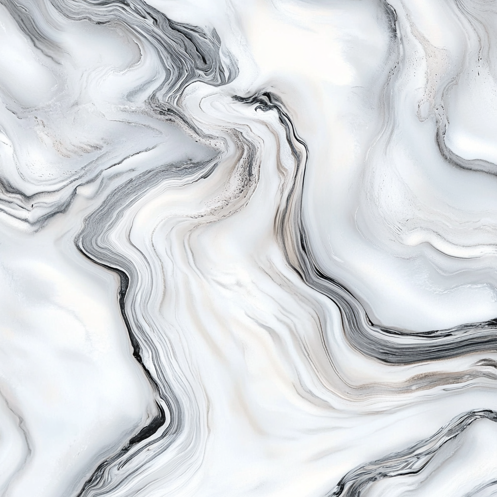 Soft white and light gray marble swirls, elegant background.