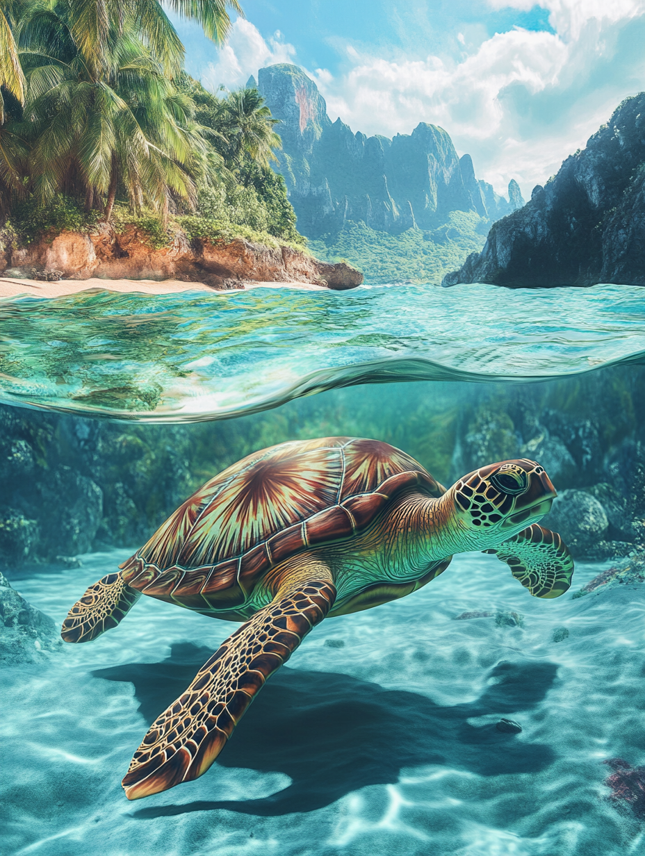 Turtle Speed Contrasts - Ocean Glide, Land Slow 