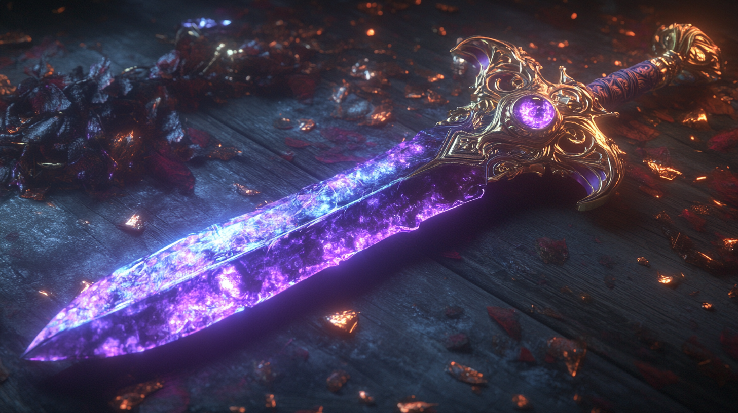 Vivid 4k fantasy weapon for D&D loot.