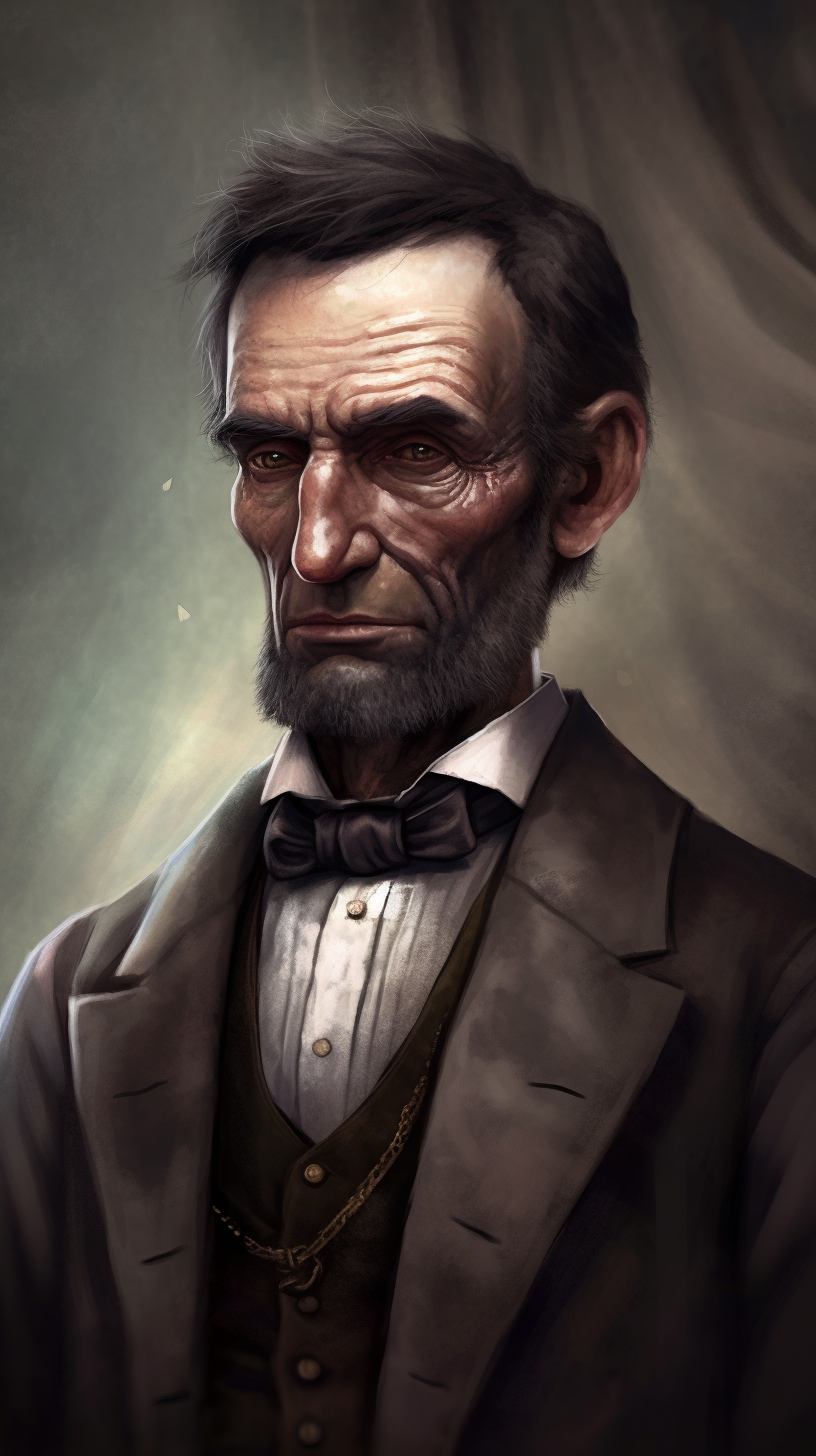 Abraham Lincoln in Dark Fantasy Art